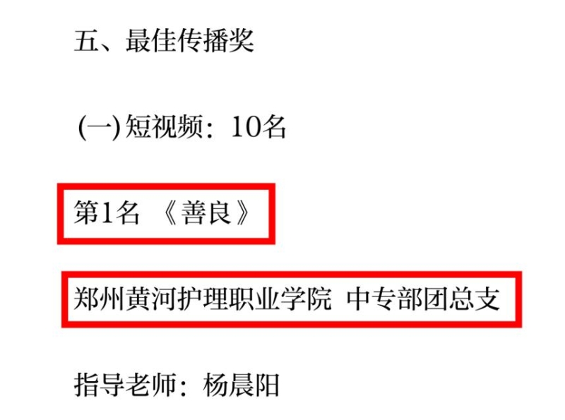 喜报 | 玩球中专部团总支反诈短视频  《善良》获省级大赛桂冠
